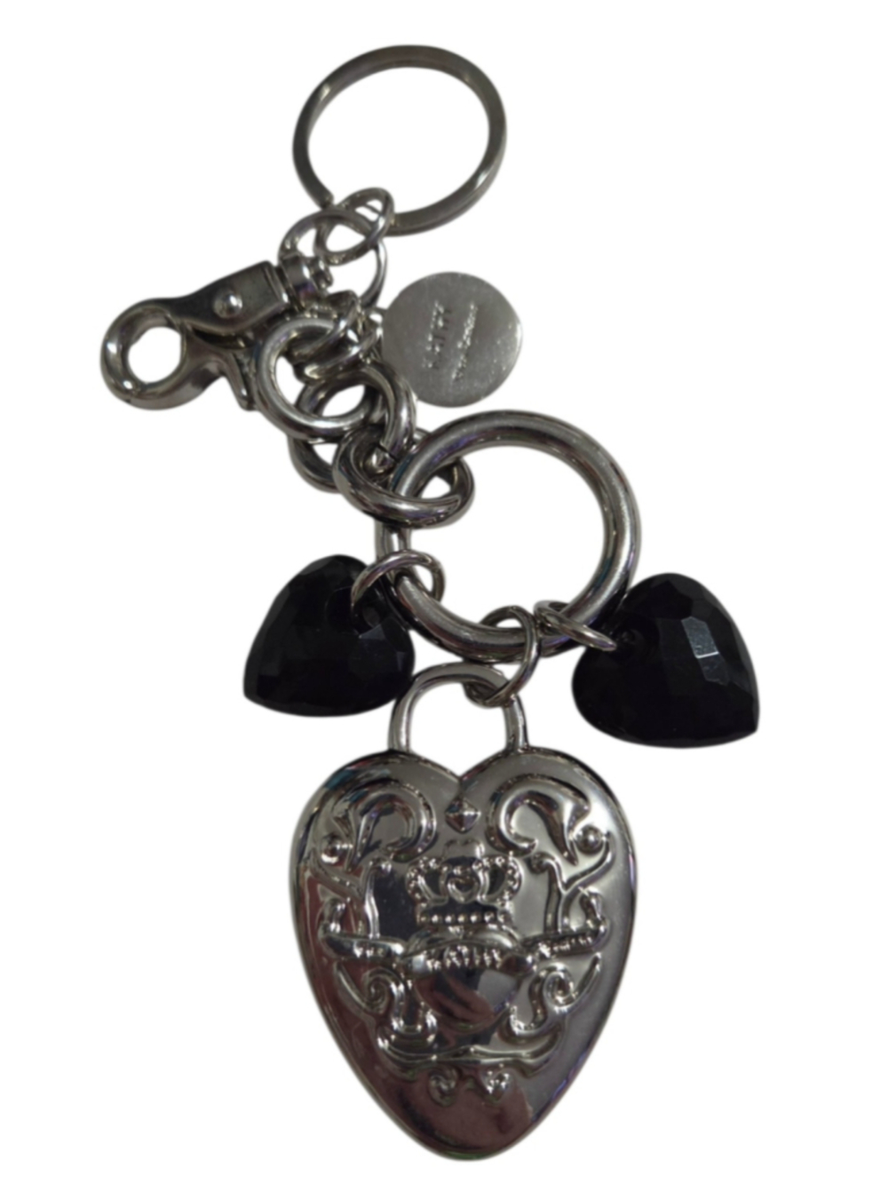 Kathy Van Zeeland Heart Keychain One Size Silver Blacksilver-tone Kathy